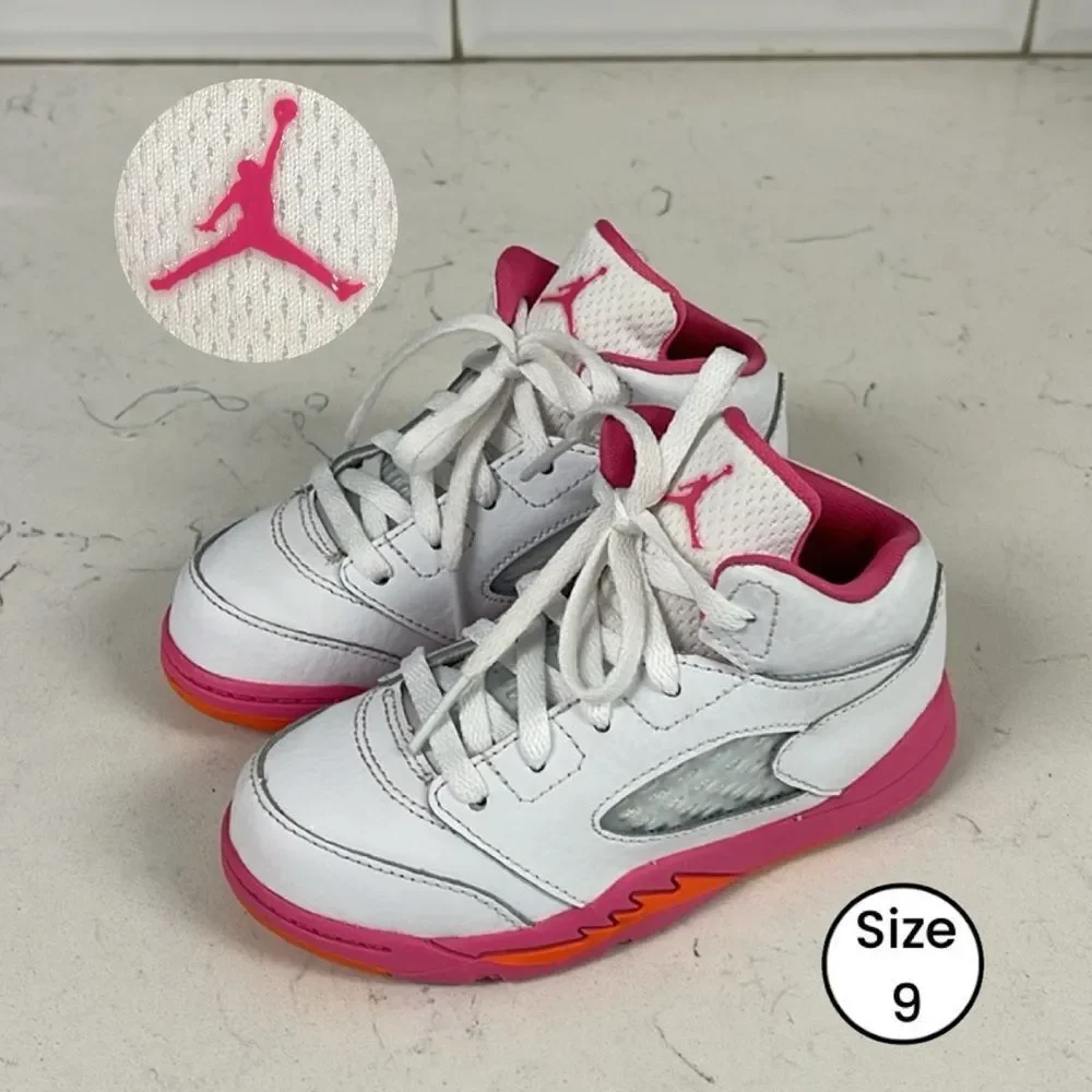 Nike Air Jordan 5 Retro (TD) 'Pinksicle' White Pink Kid’s Size 9C 725172-168